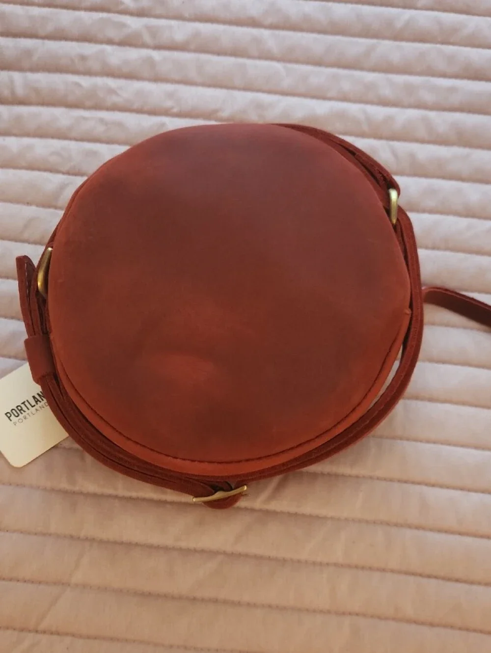 Portland Leather Circle Crossbody Bag in  Phoenix Color